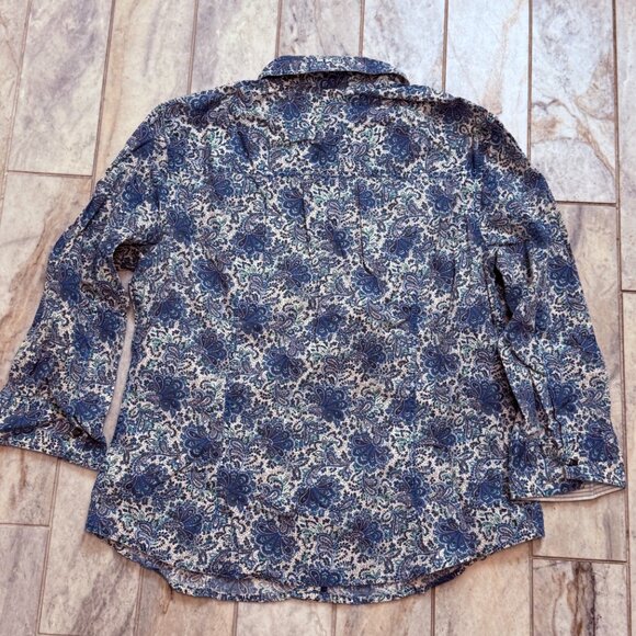 NEW Tommy Hilfiger women's size 12 paisley print snap button 3/4 sleeve - Picture 4 of 4